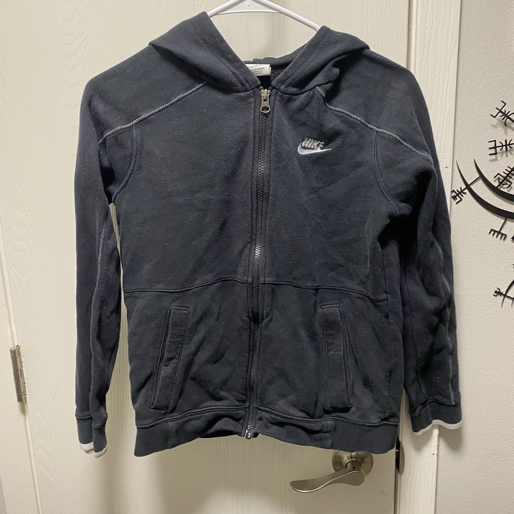 Nike Girls Y2K Sip Up Hoodie Large Stitches Logo